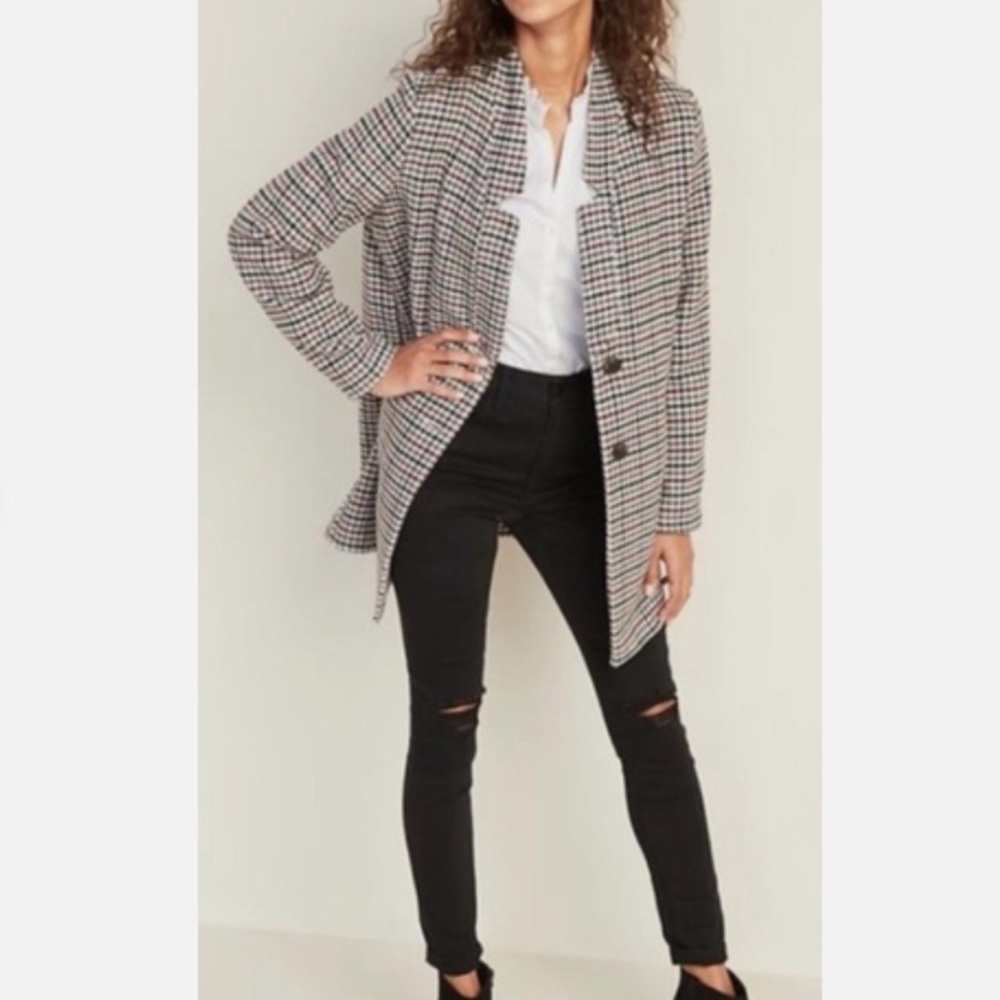 Old Navy l multicoloured houndstooth coat Size S